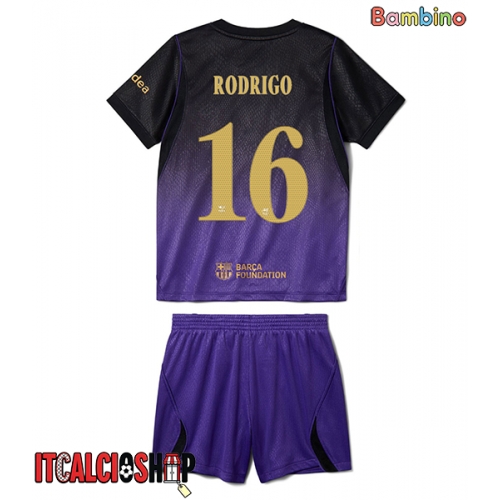 Barcelona Rodri Hernandez #16 Seconda Maglia Bambino 2026-27 Manica Corta (+ Pantaloni corti)